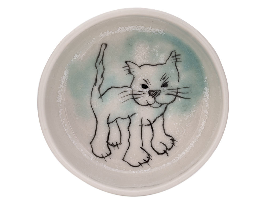 Пиала Мойчай "Уличный кот" # 44520, керамика/ручная роспись, 74 мл.