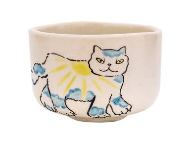 Пиала Мойчай серия "Ясный кот" # 44987 керамикаручная роспись 45 мл
