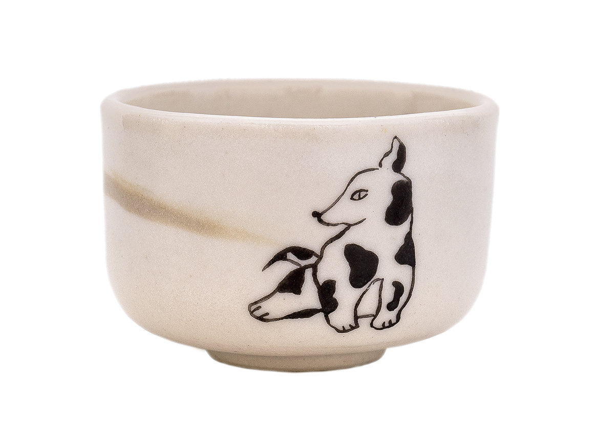 Пиала Мойчай "Собака" # 44998, керамика/ручная роспись, 45 мл.