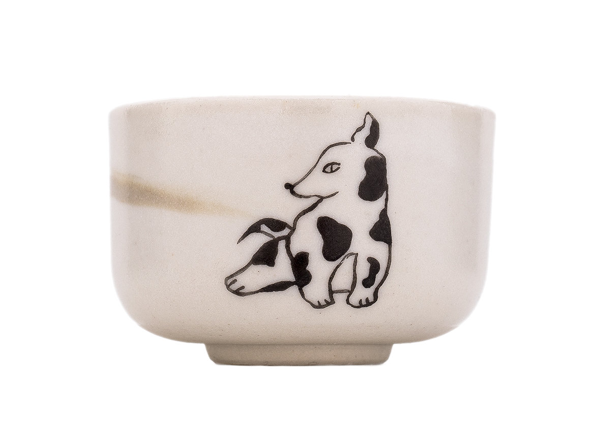 Пиала Мойчай "Собака" # 44998, керамика/ручная роспись, 45 мл.