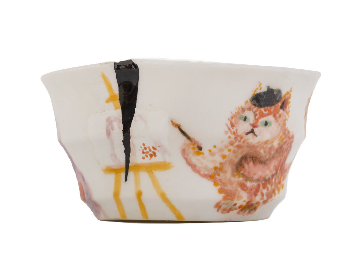 Cup kintsugi handmade Moychay # 46076, ceramic, 40 ml.