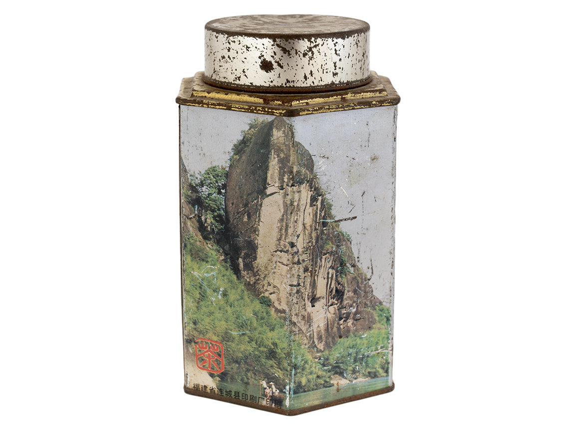 Жестяная баночка "Уишаньский утёсный чай", винтаж # 46189