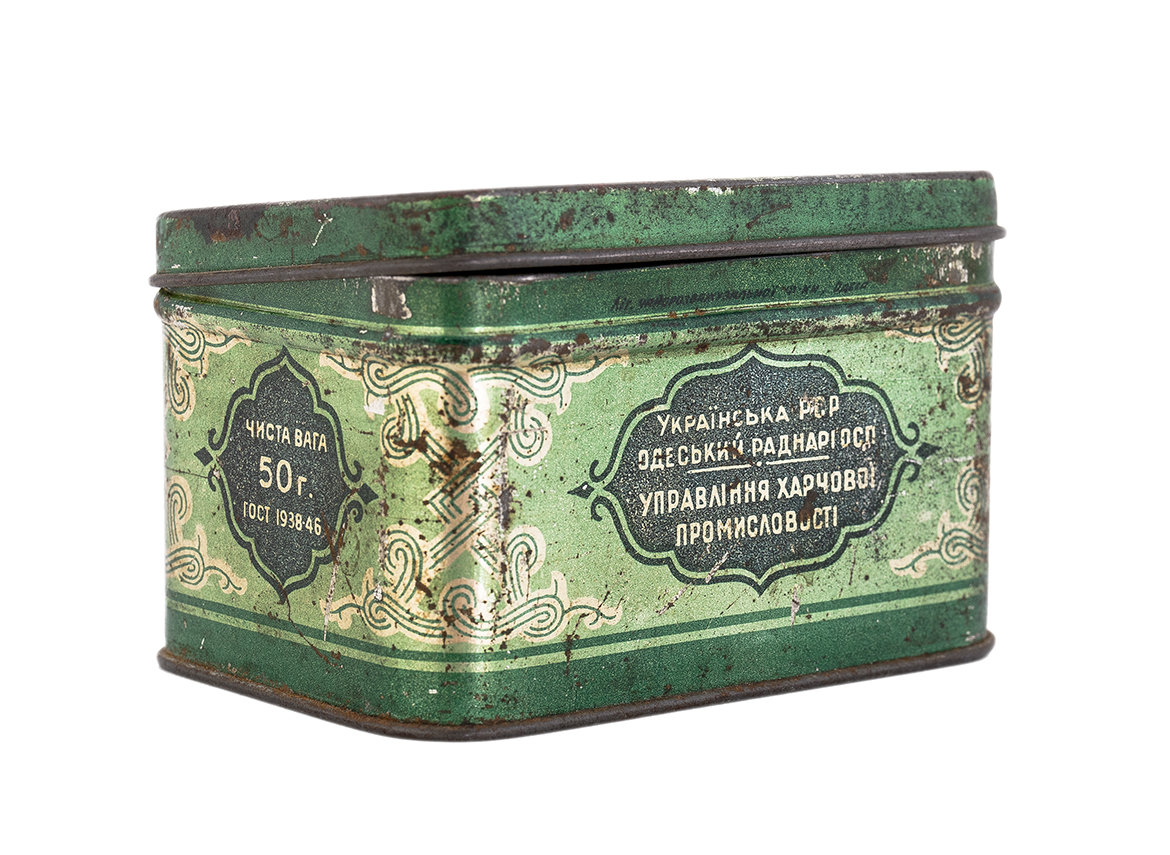 Жестяная баночка чайная "Чай грузинский, высший сорт", винтаж # 46197