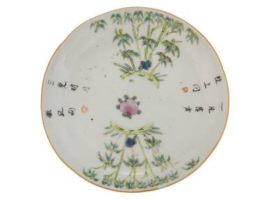 Декоративное блюдо, винтаж, Китай, начало 20-го века # 46238, керамика/ручная роспись