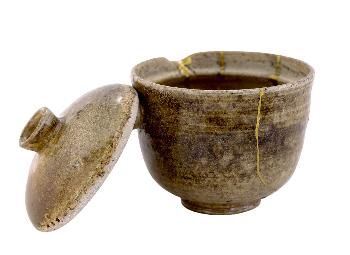 Гайвань (сиборидаси) кинцуги ручная работа Мойчай # 46829, керамика/дровяной обжиг, 200 мл.