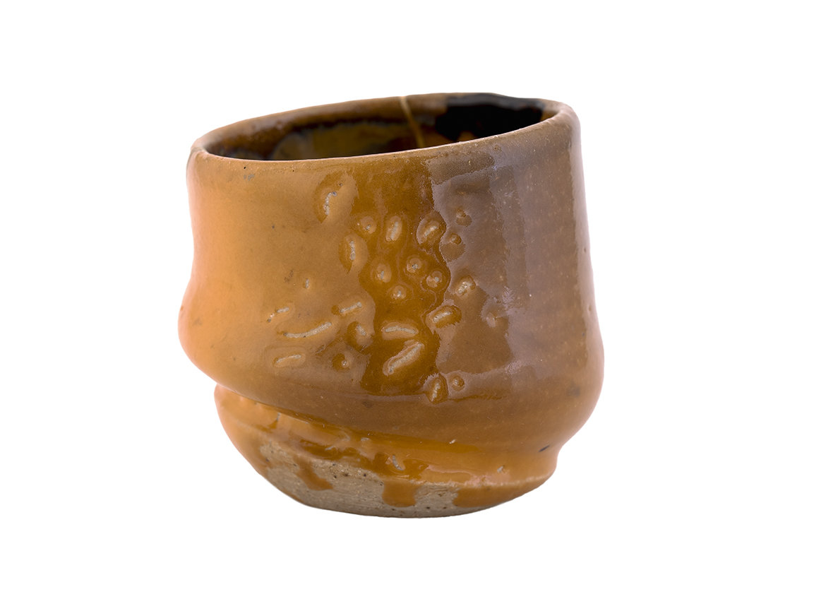 Cup kintsugi handmade Moychay # 46832, ceramic/wood firing, 80 ml.