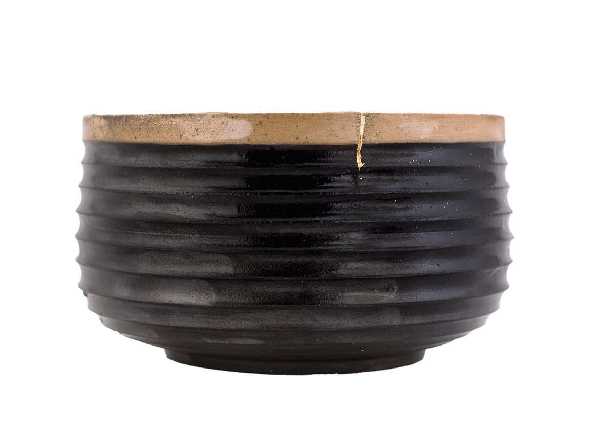 Пиала кинцуги ручная работа Мойчай # 46834, керамика/ручная роспись/дровяной обжиг, 180 мл.