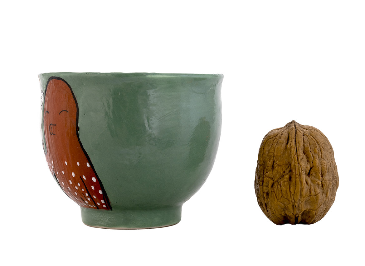 Пиала кинцуги ручная работа Мойчай # 46835, керамика/ручная роспись/дровяной обжиг, 85 мл.