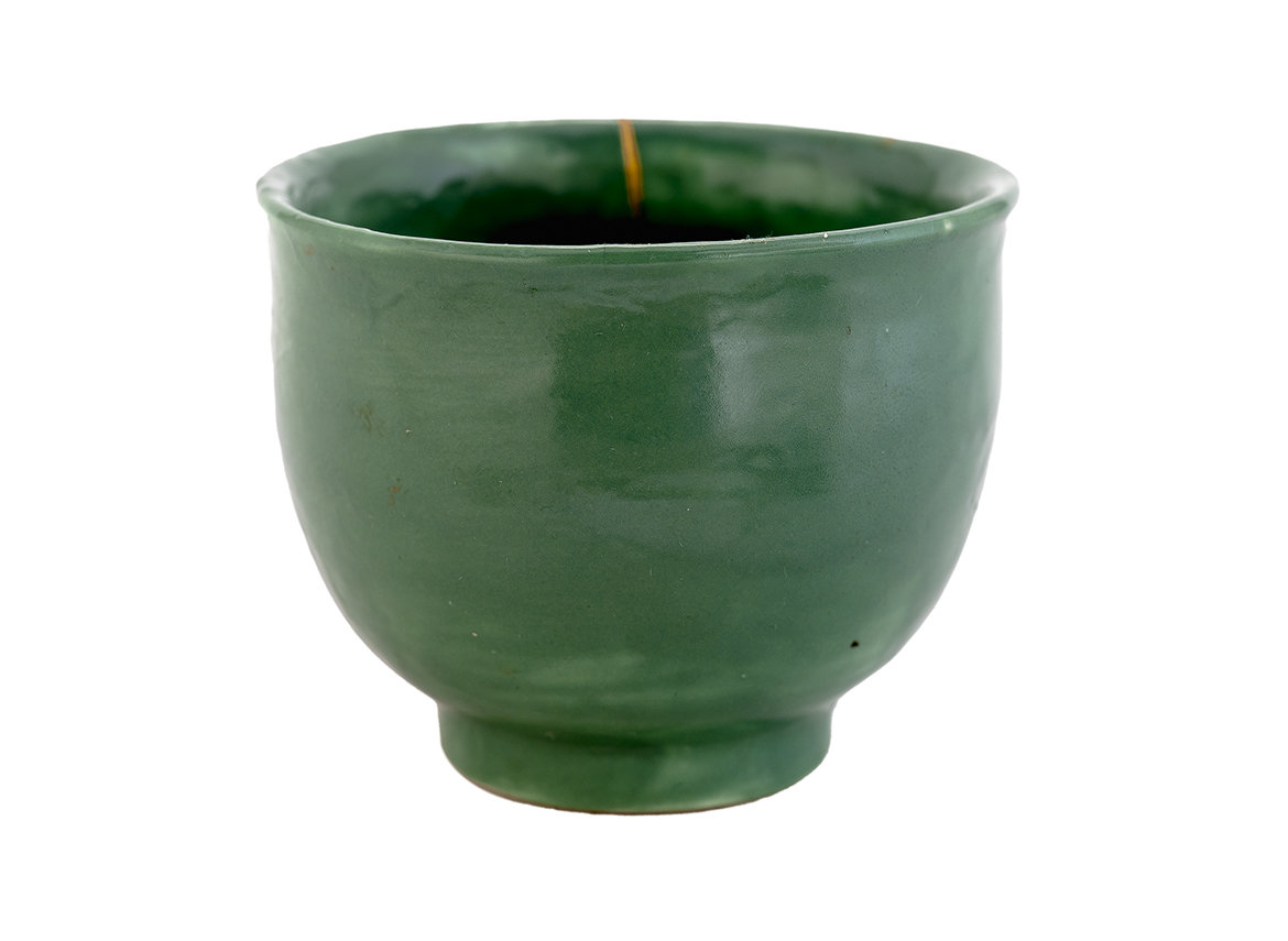 Пиала кинцуги ручная работа Мойчай # 46835, керамика/ручная роспись/дровяной обжиг, 85 мл.