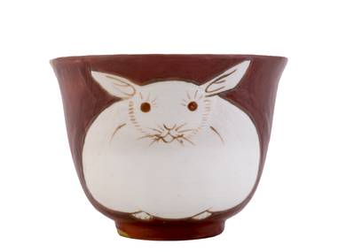 Cup kintsugi handmade Moychay # 46838, ceramic/hand painting/wood firing, 50 ml.