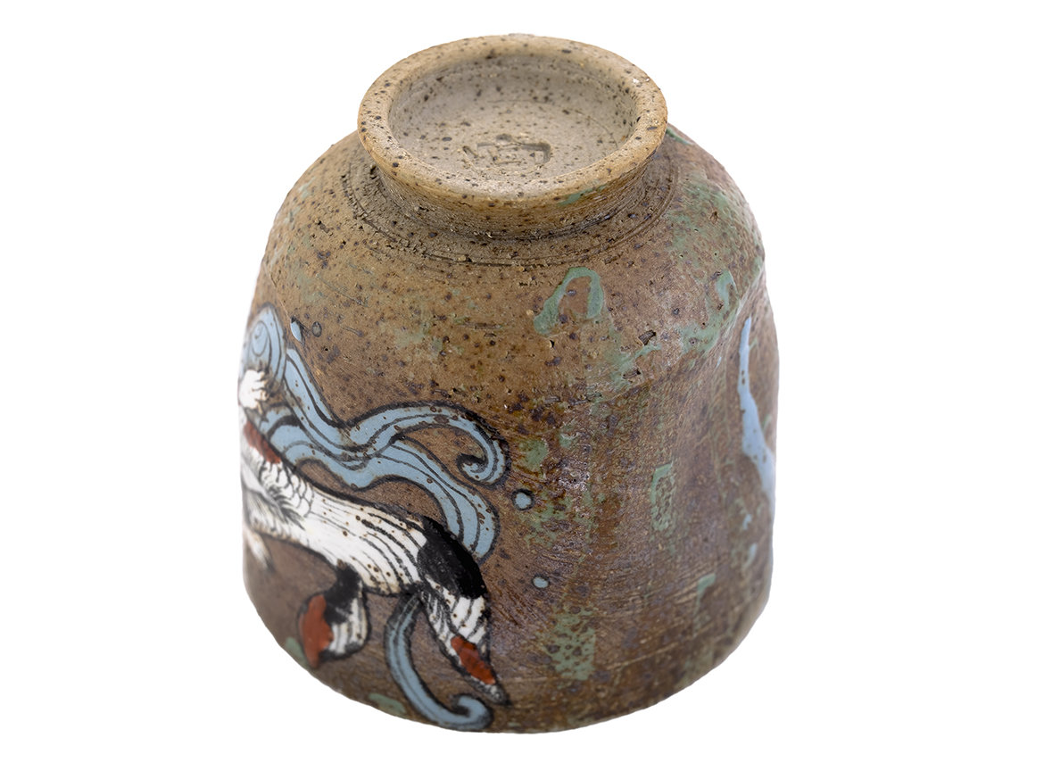 Пиала кинцуги ручная работа Мойчай # 46839, керамика/ручная роспись/дровяной обжиг, 100 мл.