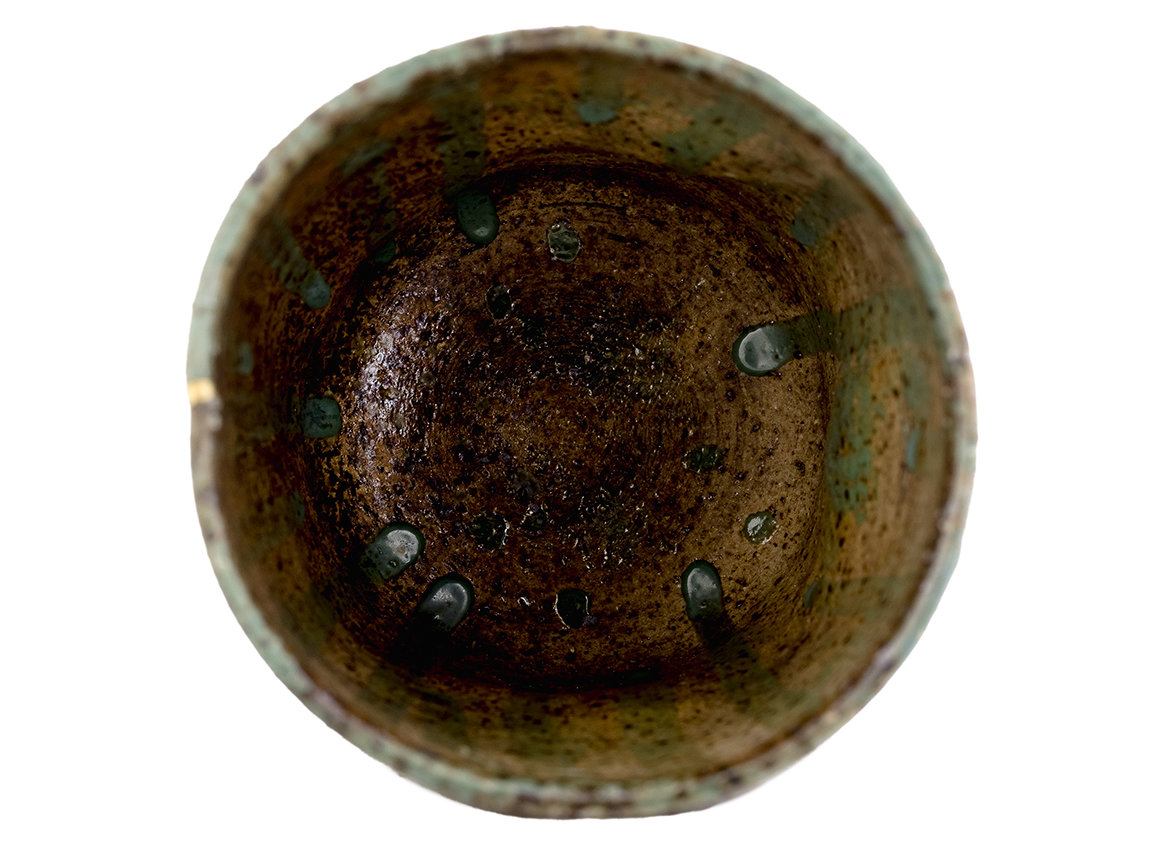 Пиала кинцуги ручная работа Мойчай # 46839, керамика/ручная роспись/дровяной обжиг, 100 мл.