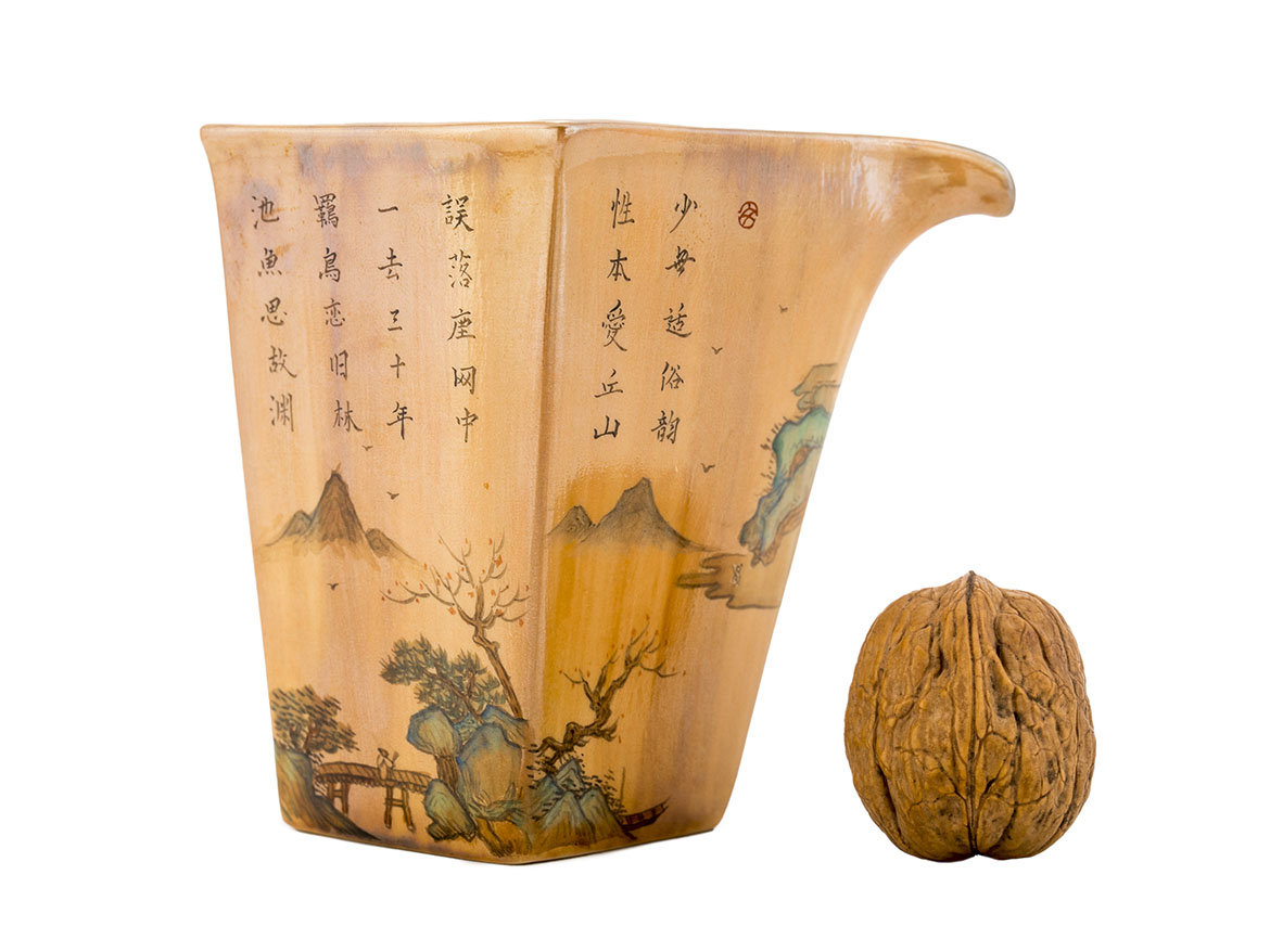 Гундаобэй (чахай) # 47384, цзиньдэчжэньский фарфор, ручная роспись, 155 мл.