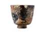 Пиала ручная работа Мойчай, "Лесной храм Фуси в кружевном шёлке" # 47549, дровяной обжиг/керамика/ручная роспись, 207 мл.