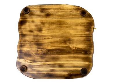 Tea tray handmade # 47871, wood (Cedar), stone (Hantigirite)