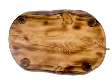 Tea tray handmade # 47879, wood (Cedar), stone (Hantigirite)