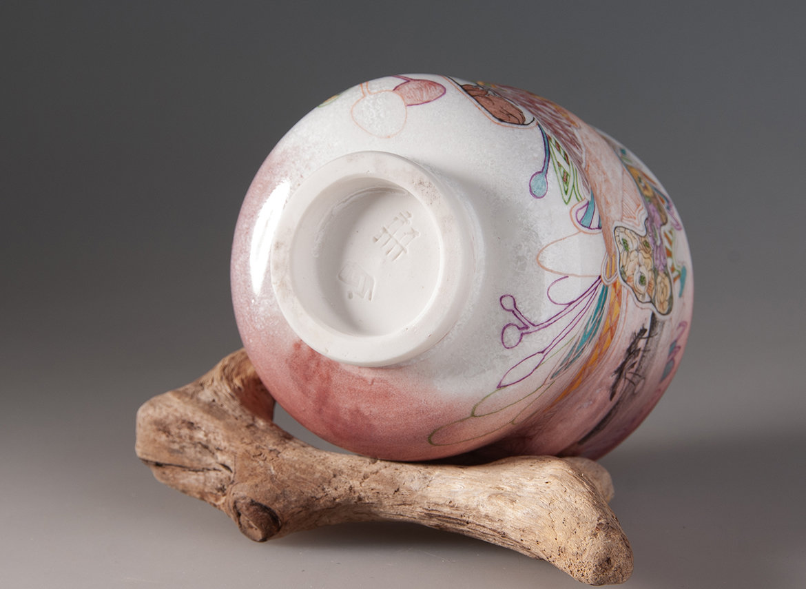 Пиала ручная работа Мойчай "Закат" # 48255, ручная роспись/фарфор, 172 мл.