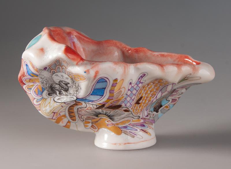 Пиала Мойчай "Рассвет" # 48258, ручная роспись/полуфарфор, 40 мл.