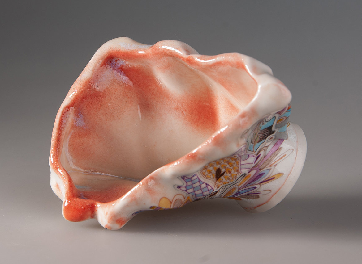 Пиала Мойчай "Рассвет" # 48258, ручная роспись/полуфарфор, 40 мл.