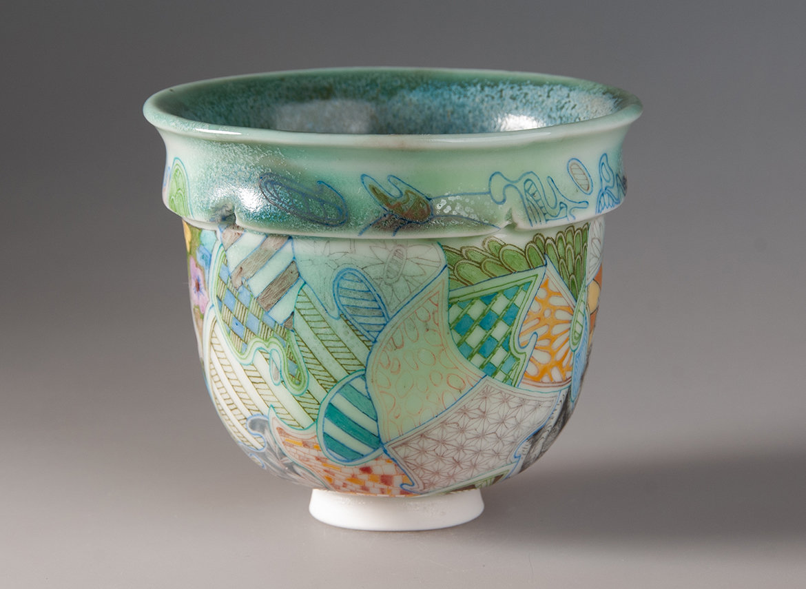 Пиала ручная работа Мойчай "Богиня" # 48264, ручная роспись/фарфор, 168 мл.