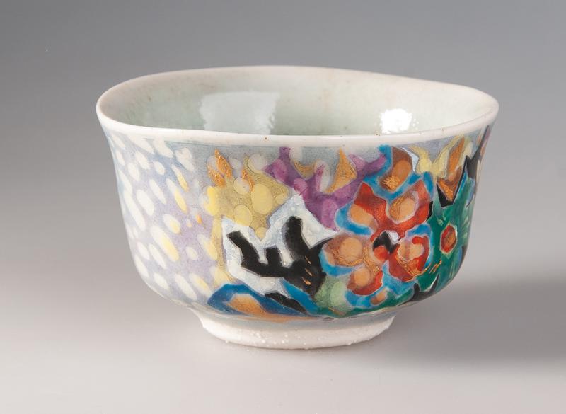 Пиала Мойчай "Цветочная к��мпозиция" # 48269, полуфарфор/ручная роспись, 121 мл.