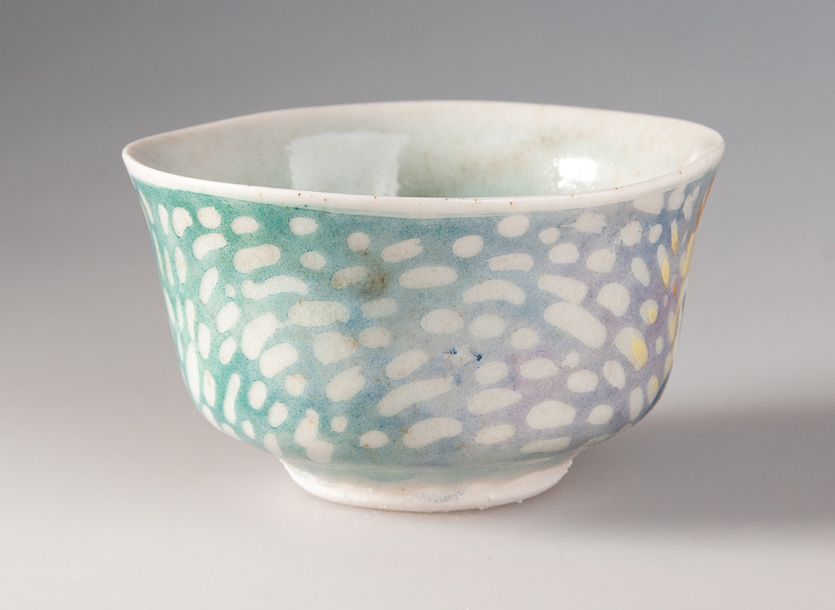 Пиала Мойчай "Цветочная композиция" # 48269, полуфарфор/ручная роспись, 121 мл.