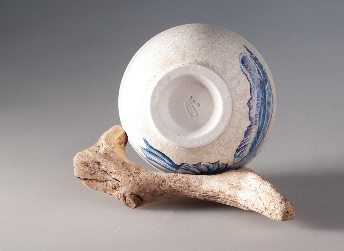 Пиала ручная работа Мойчай "Ракушки" # 49177, керамика/ручная роспись, 110 мл.