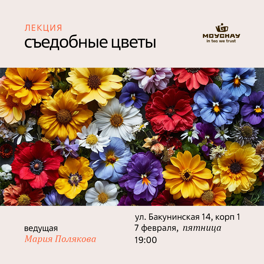 Лекция "Съедобные цветы"/7 февраля/ЧАЙНЫЙ КЛУБ МОЙЧАЙ.РУ НА БАКУНИНСКОЙ, Москва