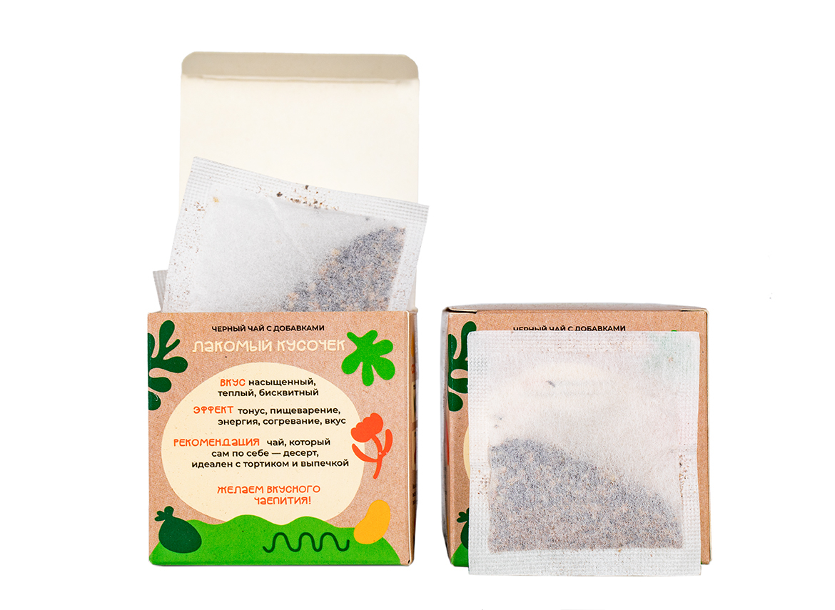 Чай чёрный с травами в пакетиках «Лакомый кусочек»