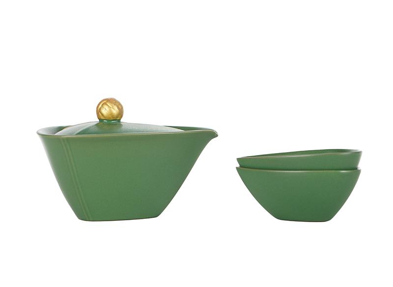 Набор посуды походный (гайвань 130 мл, пиалы 52 мл)# 51481, керамика.