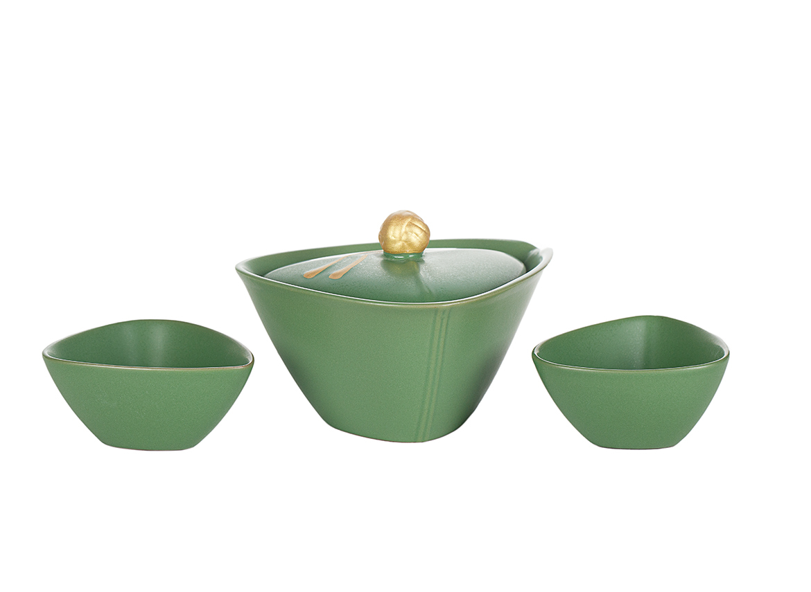 Набор посуды походный (гайвань 130 мл, пиалы 52 мл)# 51481, керамика.