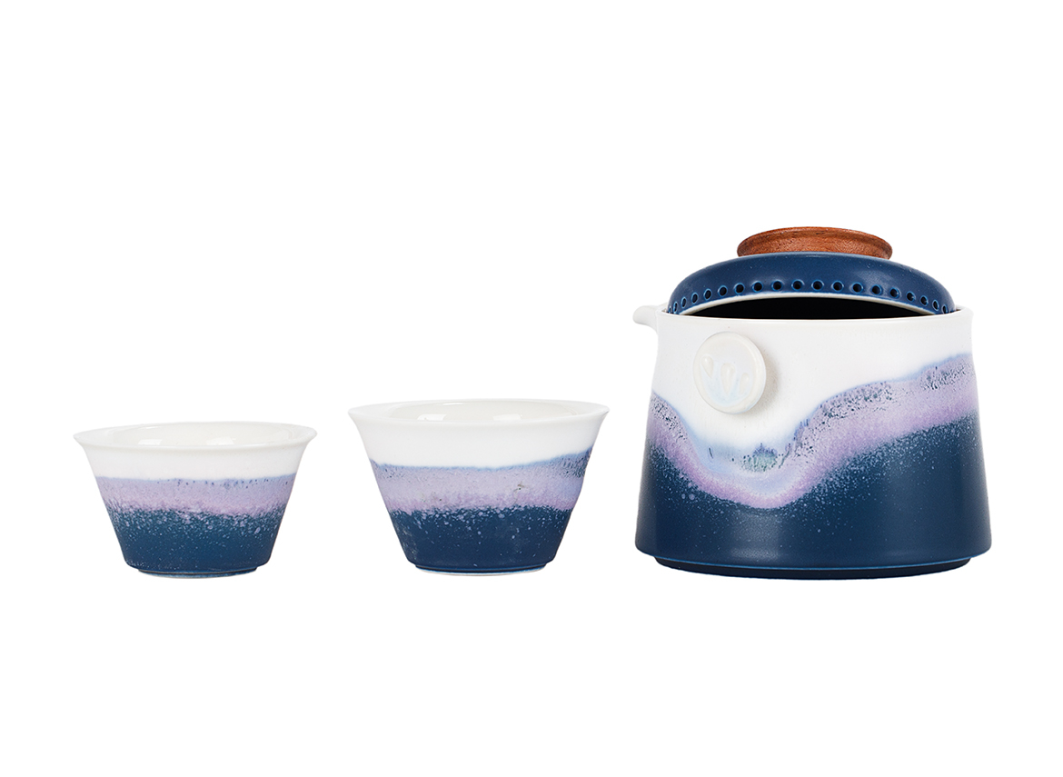 Набор посуды походный (сиборидаси 198 мл, пиалы 36 мл) # 51635, дерево/керамика.