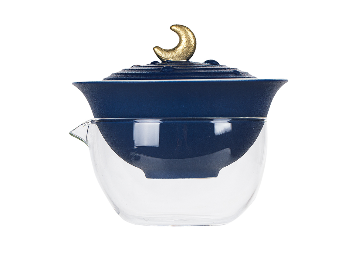 Набор посуды походный (гайвань 132 мл, пиалы 42 мл, сито) # 51636, керамика/стекло