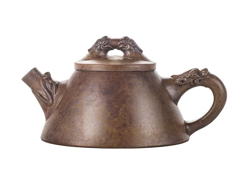 Чайник # 51841, исинская глина, дровяной обжиг, ручная работа, 170 мл.