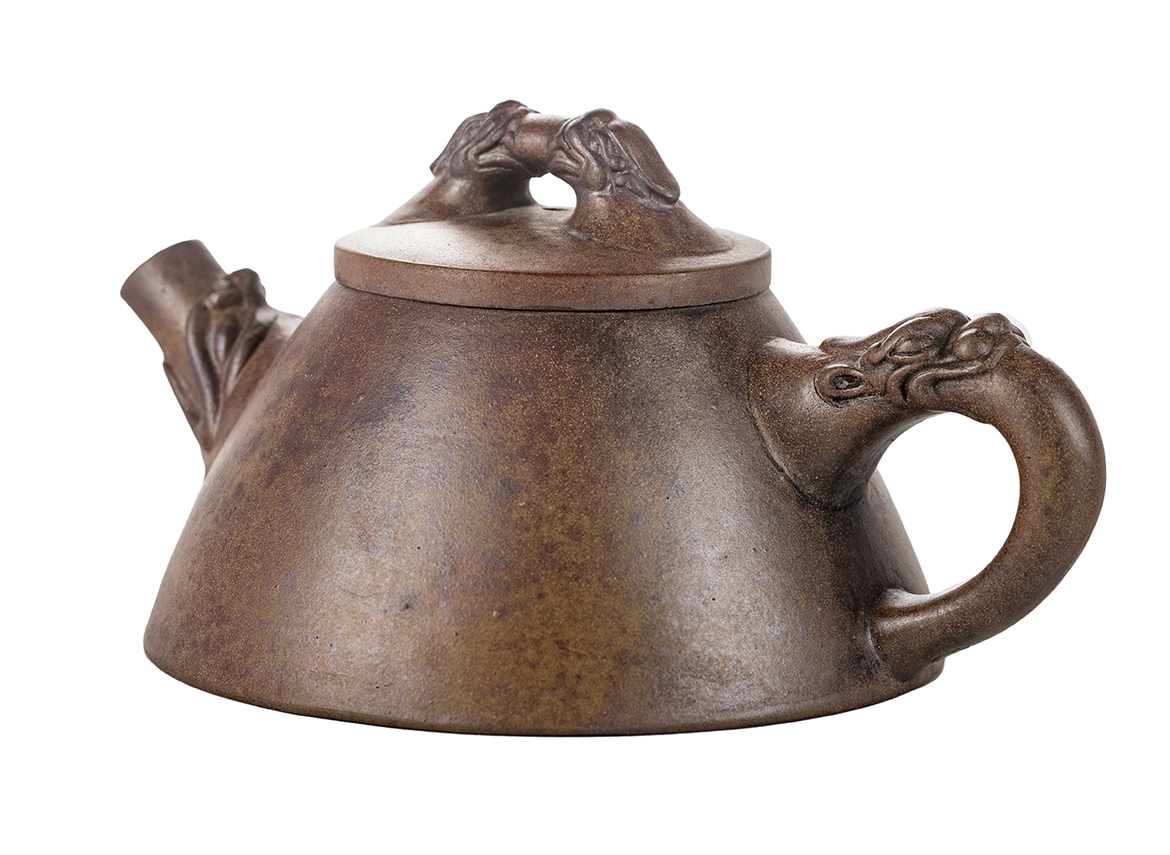Чайник # 51841, исинская глина, дровяной обжиг, ручная работа, 170 мл.