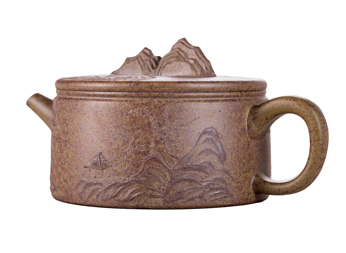 Чайник # 51842, исинская глина, дровяной обжиг, ручная работа, 220 мл.