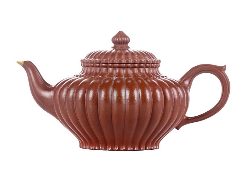 Чайник # 51849, исинская глина, ручная работа, кинцуги 190 мл.