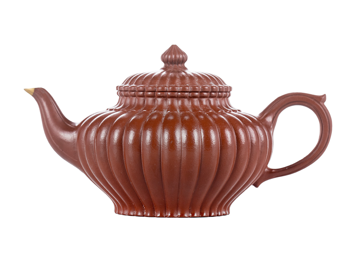 Чайник # 51849, исинская глина, ручная работа, кинцуги 190 мл.