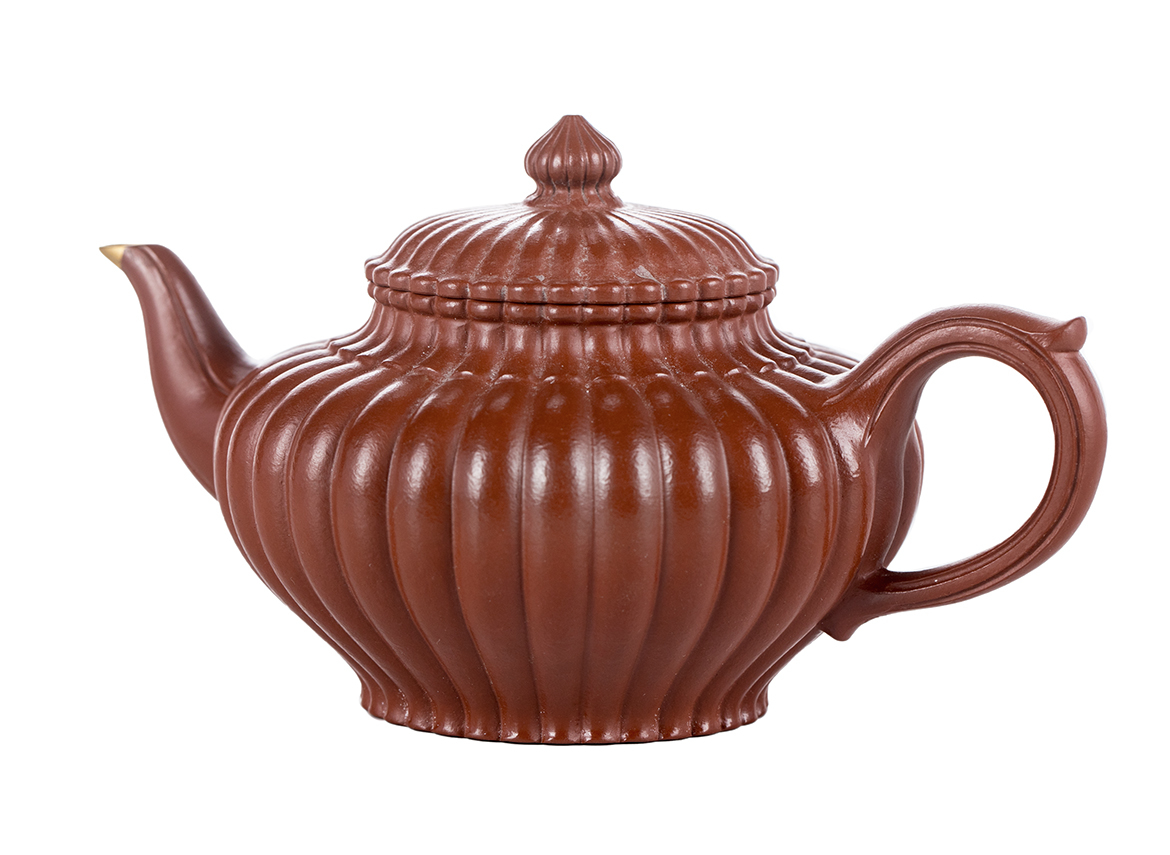 Чайник # 51849, исинская глина, ручная работа, кинцуги 190 мл.