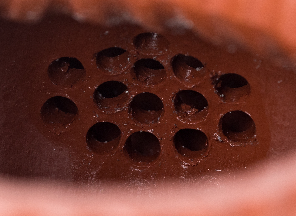 Чайник # 51849, исинская глина, ручная работа, кинцуги 190 мл.