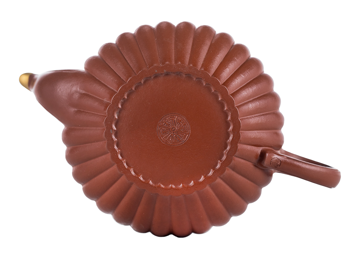 Чайник # 51849, исинская глина, ручная работа, кинцуги 190 мл.