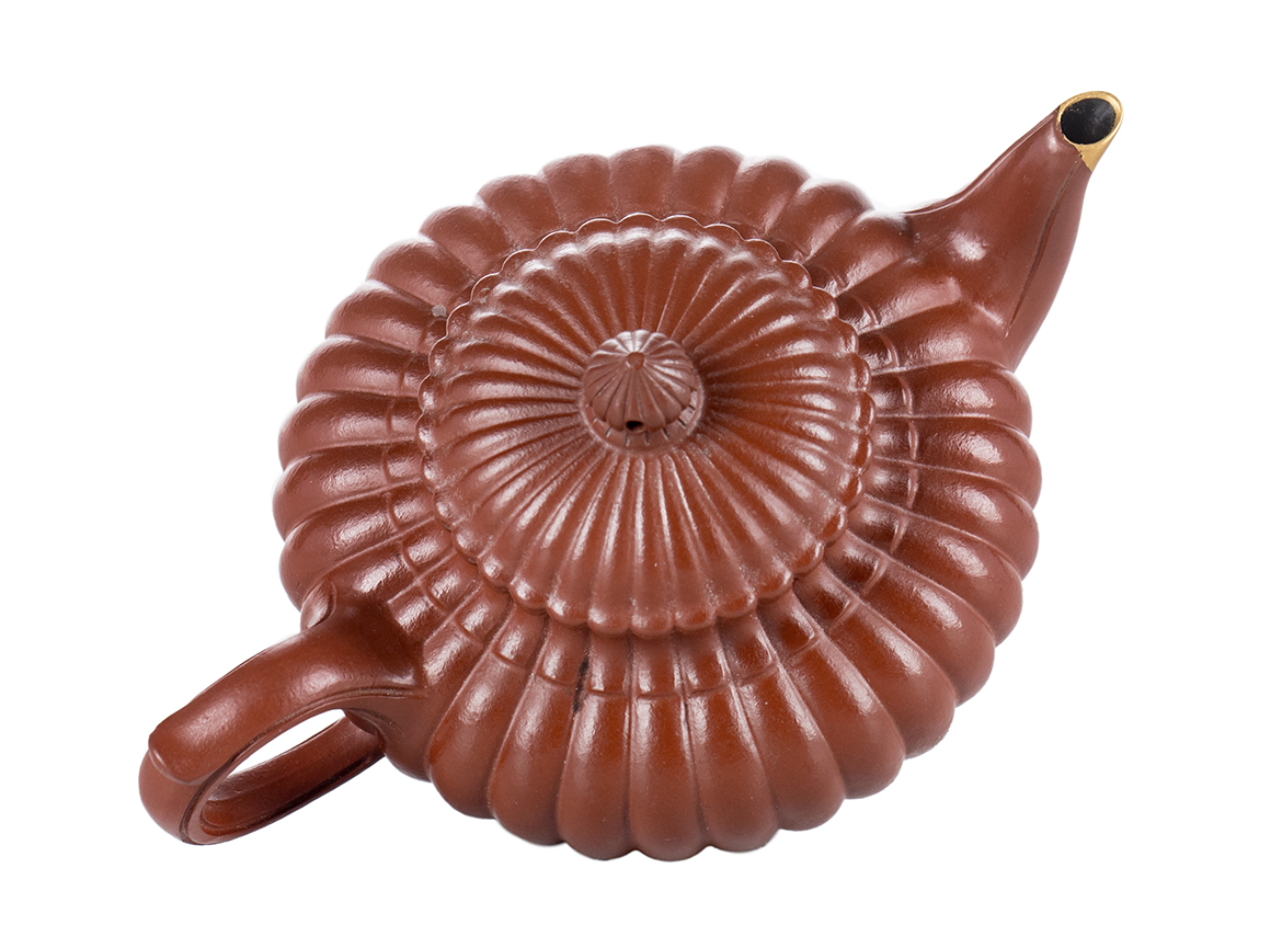 Чайник # 51849, исинская глина, ручная работа, кинцуги 190 мл.