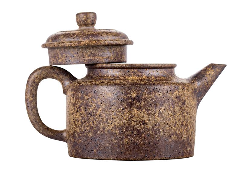 Чайник # 51850, исинская глина, дровяной обжиг, ручная работа, 210 мл.