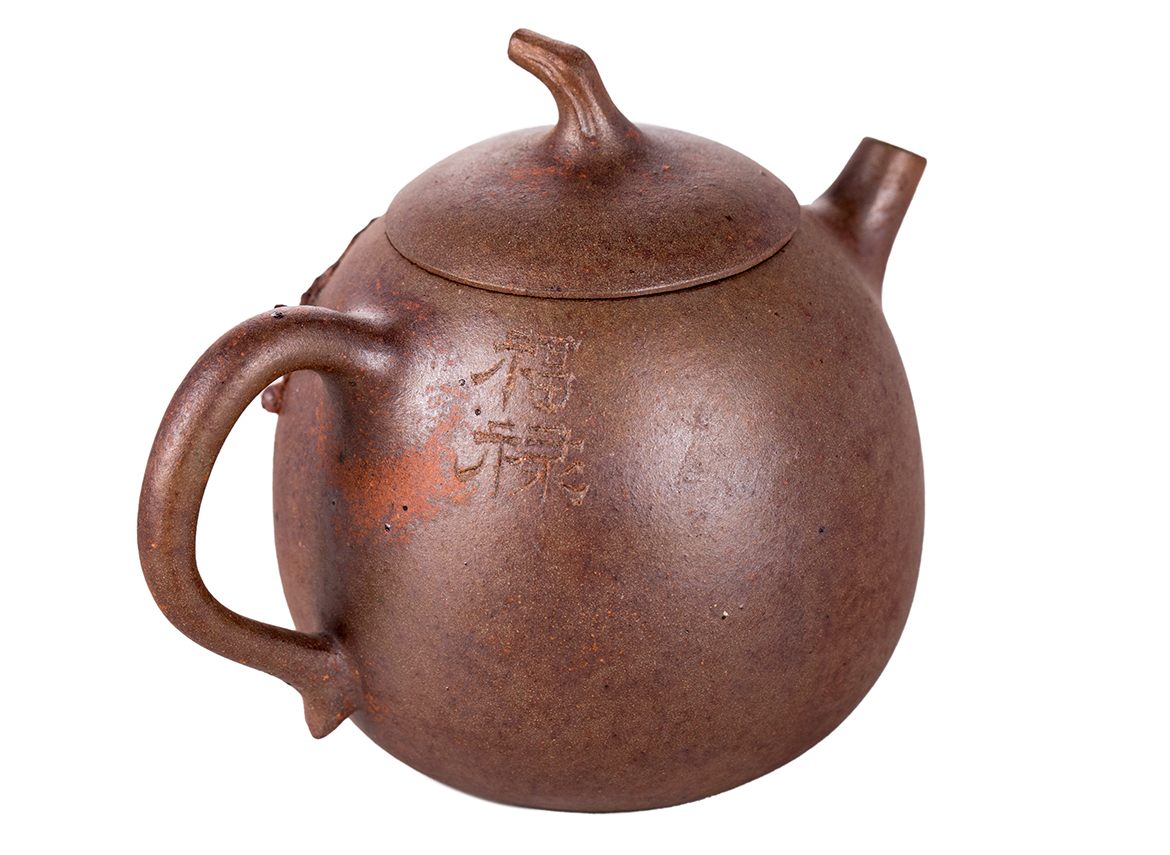 Чайник # 51859, исинская глина, дровяной обжиг, ручная работа, 140 мл.