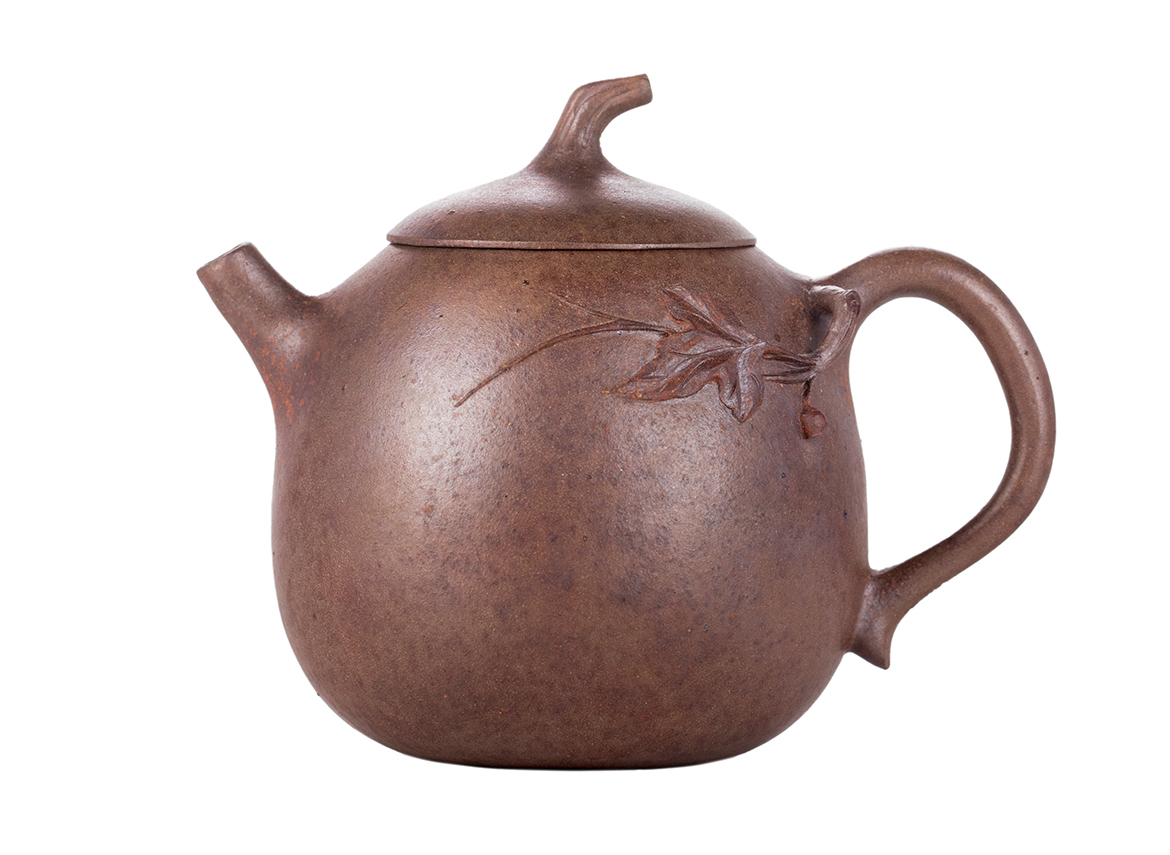 Чайник # 51859, исинская глина, дровяной обжиг, ручная работа, 140 мл.
