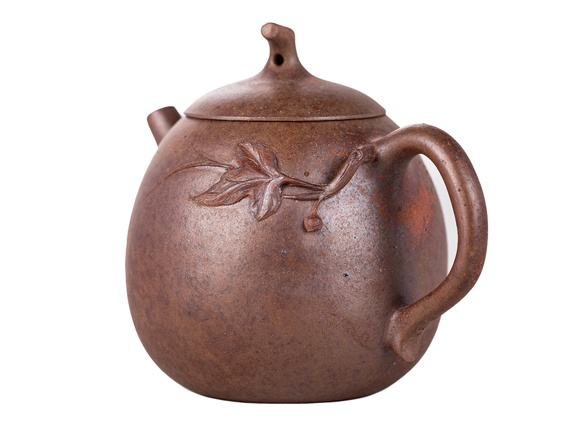Чайник # 51859, исинская глина, дровяной обжиг, ручная работа, 140 мл.
