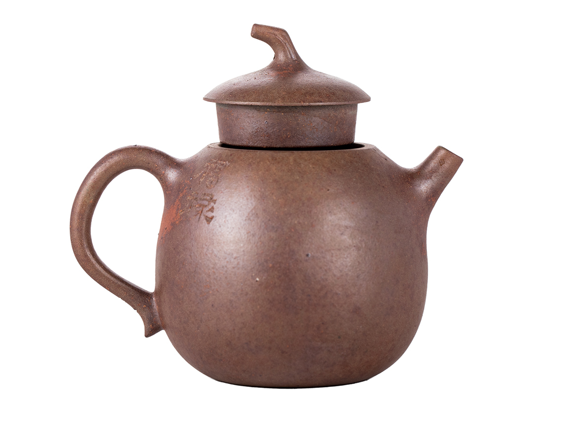 Чайник # 51859, исинская глина, дровяной обжиг, ручная работа, 140 мл.