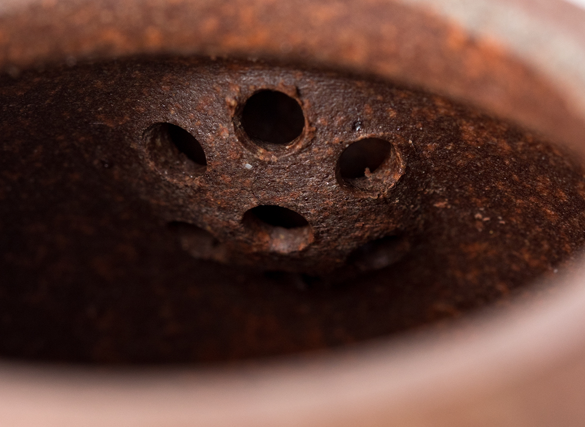 Чайник # 51859, исинская глина, дровяной обжиг, ручная работа, 140 мл.