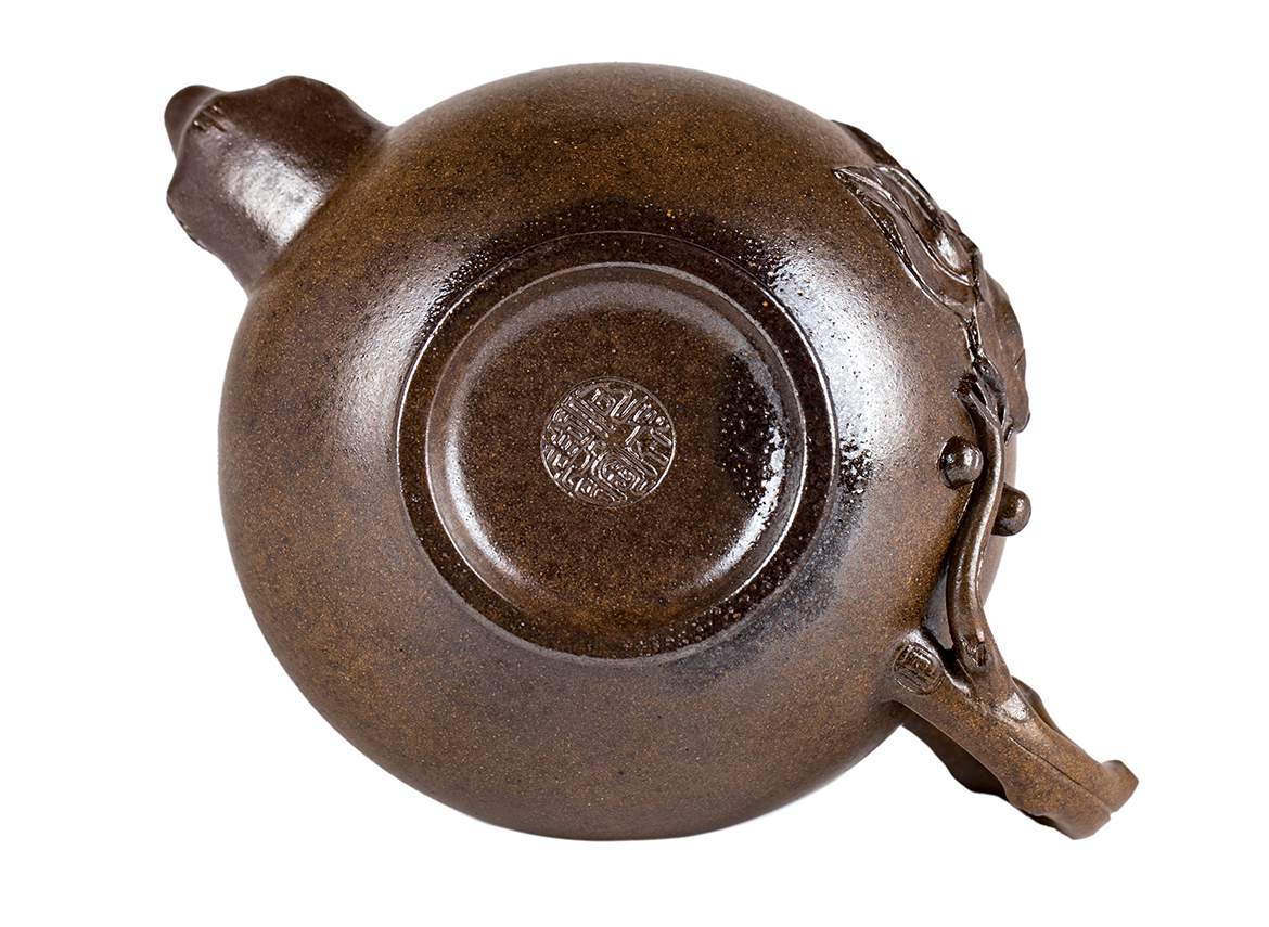 Чайник # 51869, исинская глина, кинцуги, дровяной обжиг, ручная работа, 190 мл.