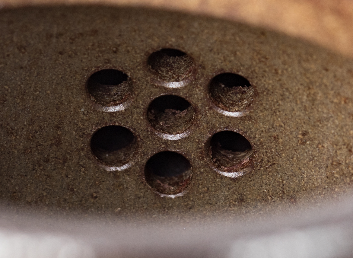 Чайник # 51869, исинская глина, кинцуги, дровяной обжиг, ручная работа, 190 мл.